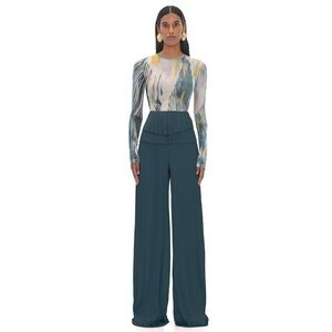 Línea High-waisted Pleated Pants - Green - S
